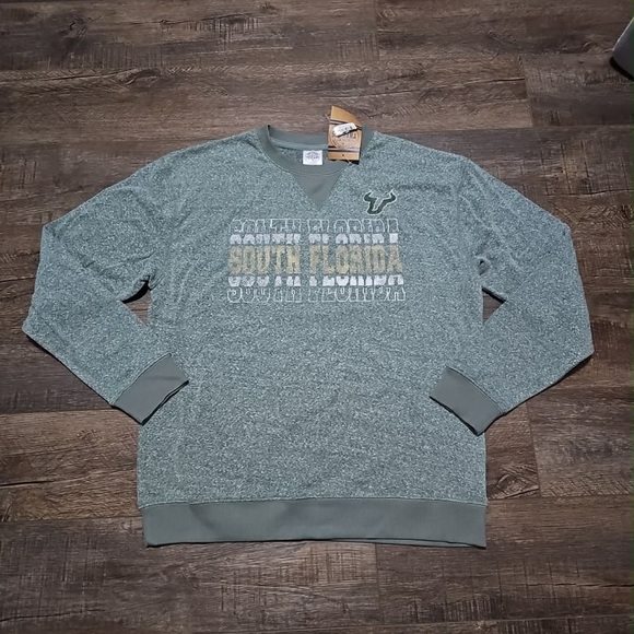 Rivalry Threads Tops - NCAA South Florida Bulls Women's Medium Heathered Green Sweatshirt New With Tags